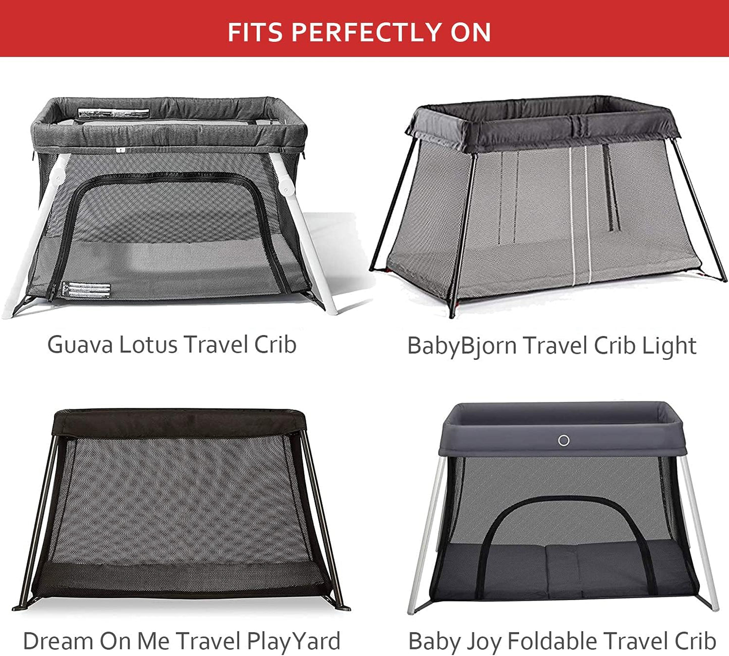 Travel Crib Sheet - 100% Organic Cotton, Fits Guava Lotus, Baby Bjorn, Dream on Me Travel Crib Light Playard, White