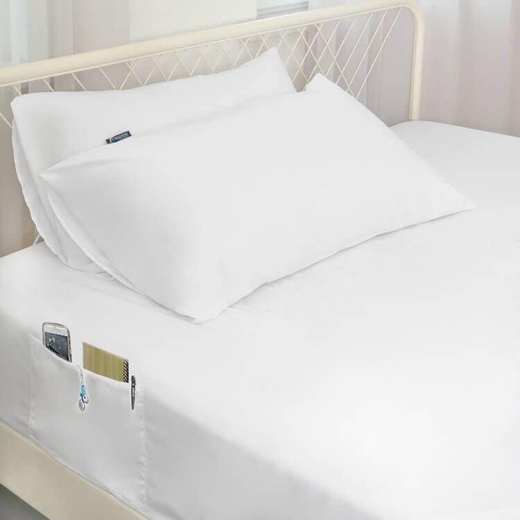 Air Mattress Sheet Set - 3 Pieces Extra Deep Pocket Sheet Set - Sheets with Pockets on Side - Easily Fits Extra Deep Pillow Top Air Mattress,White