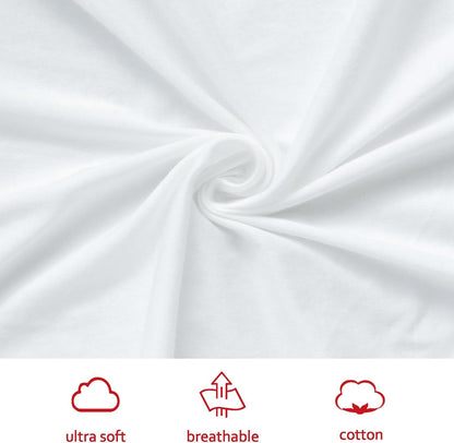 Travel Crib Sheet - 100% Organic Cotton, Fits Guava Lotus, Baby Bjorn, Dream on Me Travel Crib Light Playard, White