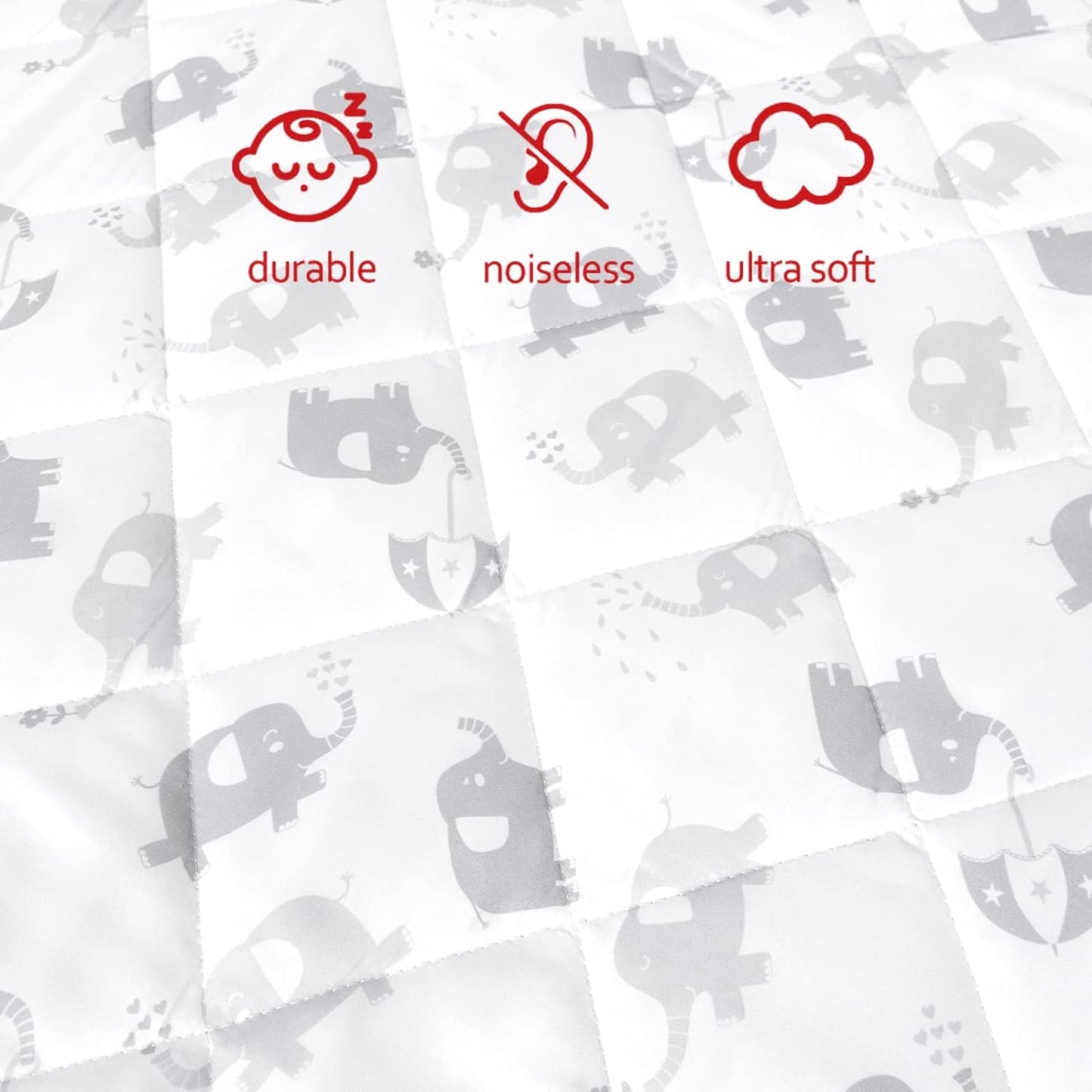 Pack n Play Sheet Quilted | Mini Crib Sheet - Pack and Play Mattress Pad Cover, Ultra-Soft Microfiber, Fits Graco Pack and Play, Elephant