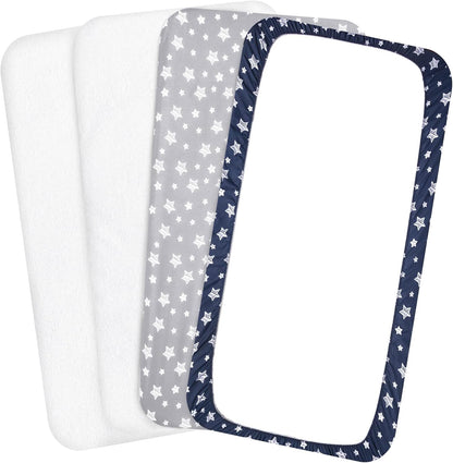 Crib sheets, Fit for Standard Size Crib, 4Packs, Bamboo
