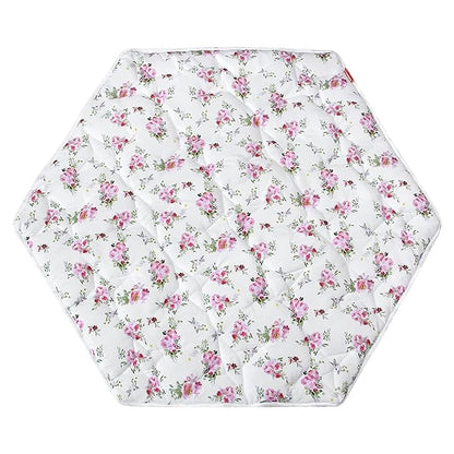 Baby Play Mat | Hexagon Playpen Mat - 52'' x 45'', Padded and Non Slip Activity Mat for Infant & Toddler, Floral - Moonsea Bedding