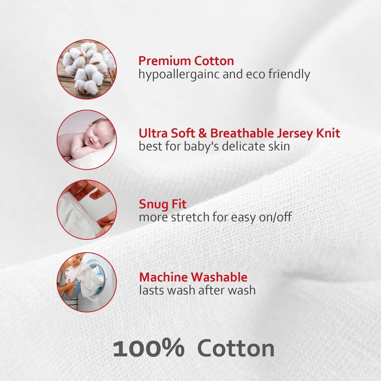 Travel Crib Sheet - 100% Organic Cotton, Fits Guava Lotus, Baby Bjorn, Dream on Me Travel Crib Light Playard, White