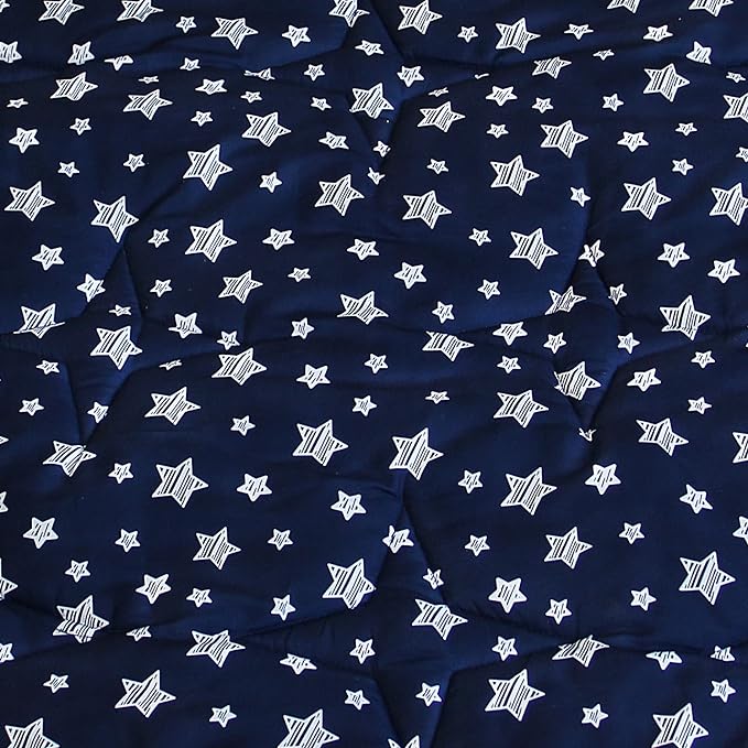 Baby Play Mat | Octagon Playpen Mat - 61" x 61", Padded and Non-Slip Activity Mat for Infant & Toddler, Navy Star
