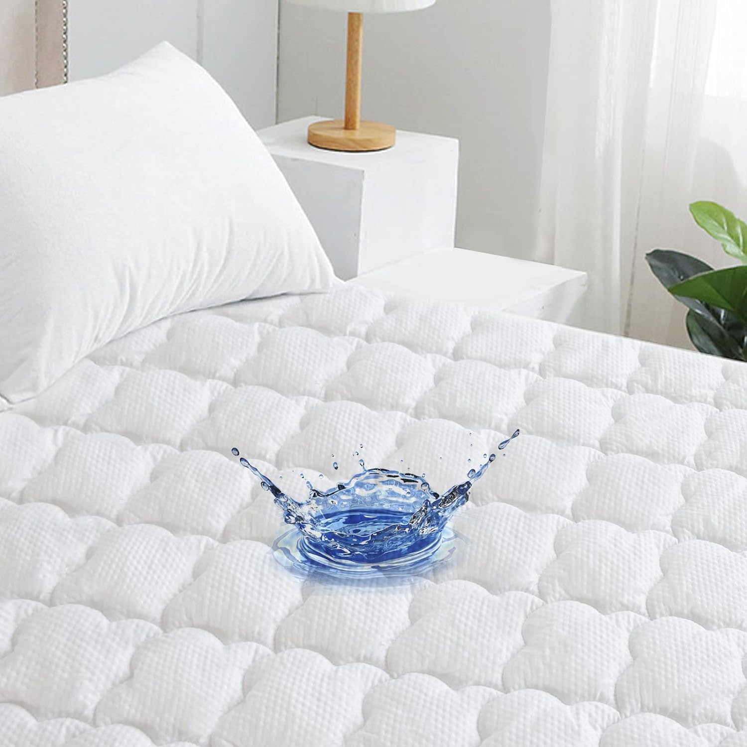 Mattress Cover/Protector- ,Breathable Cloud Quilted, Durable, Noisless,Microfiber-Moonsea Bedding