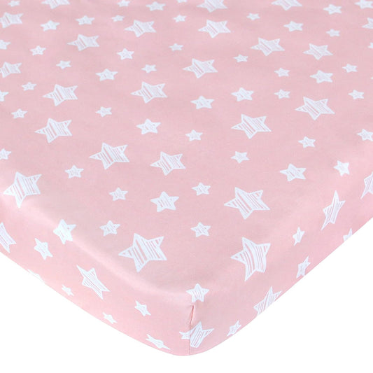 Pack n Play Sheet | Mini Crib Sheet - 2 Pack, Ultra-Soft Microfiber, Fits Graco Pack and Play, Pink Star-Moonsea Bedding