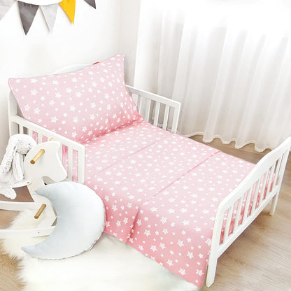 Toddler Bed Sheets Sets 3 Piece, Breathable Microfiber Kids' Sheet & Pillowcase Set for Toddler Bed, Silky Soft Toddler Sheet Set