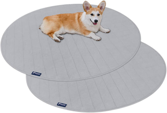 Dog Pee Pads 2 Pack, Waterproof Dog Whelping Pads, Reusable Pee Pad Quilted,48'' Round-Moonsea Bedding