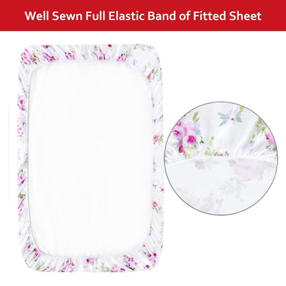Pack n Play Sheet | Mini Crib Sheet - Ultra-Soft Microfiber, Fits Graco Pack and Play, Sheer Lilac Floral