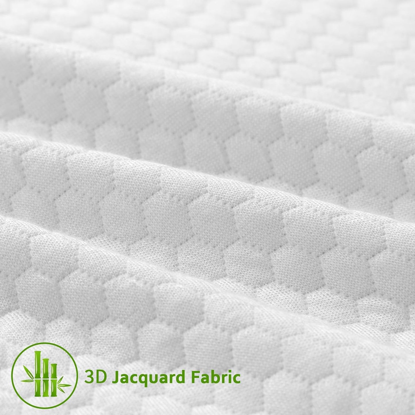Cover For Mattress Topper  3-4 Inch Memory Foam Cover with Zipper, Viscose Made from Bamboo and 3D Mesh Backing Mattress Topper Removable Cover with Straps