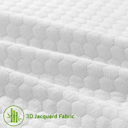 Cover For Mattress Topper  3-4 Inch Memory Foam Cover with Zipper, Viscose Made from Bamboo and 3D Mesh Backing Mattress Topper Removable Cover with Straps