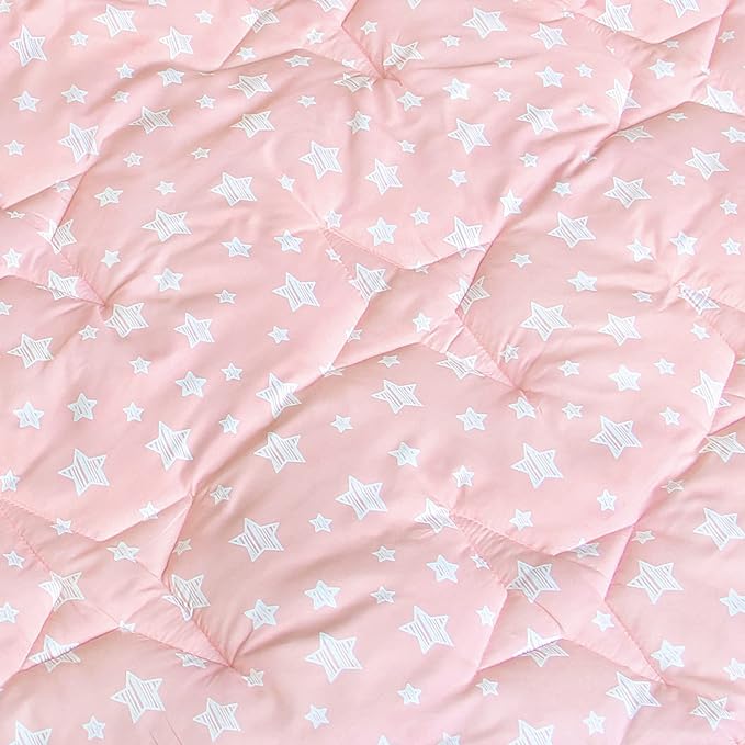 Baby Play Mat | Hexagon Playpen Mat - Compatible with POP 'N GO Baby Playpen, Pink Star