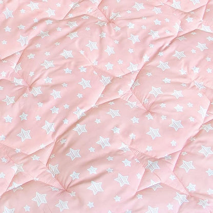 Baby Play Mat | Hexagon Playpen Mat - Compatible with POP 'N GO Baby Playpen, Pink Star