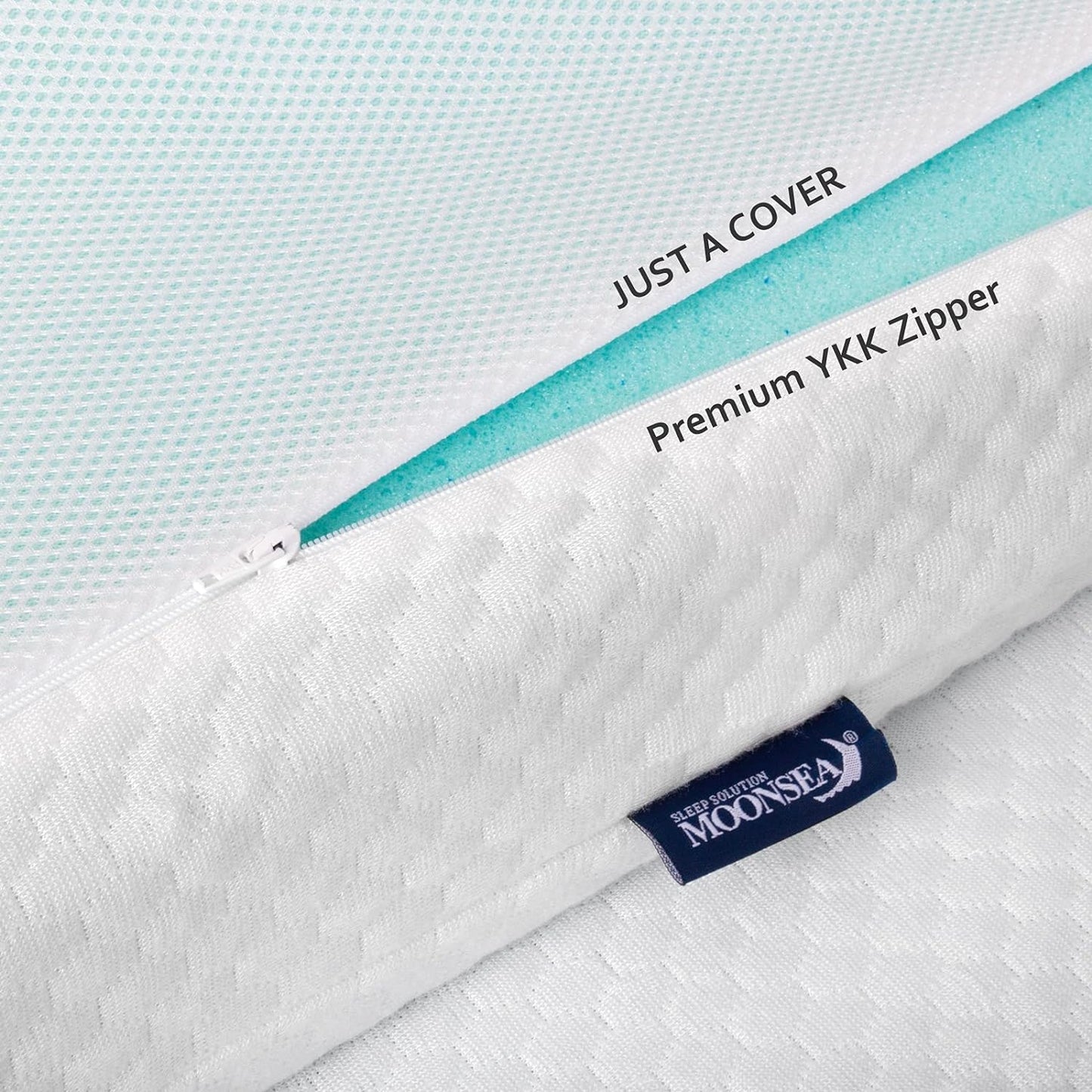 Cover For Mattress Topper  1-2 Inch Full Memory Foam Cover with Zipper, Viscose Made from Bamboo and 3D Mesh Backing Mattress Topper Removable Cover with Straps