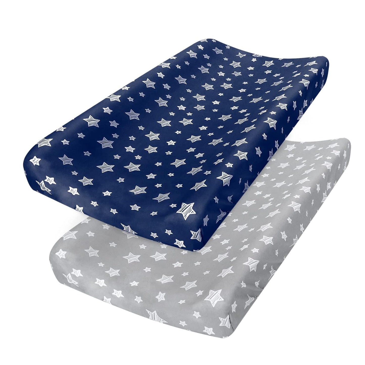 Changing Pad Cover- 2 Pack, Ultra Soft Jersey Knit Cotton ,Star