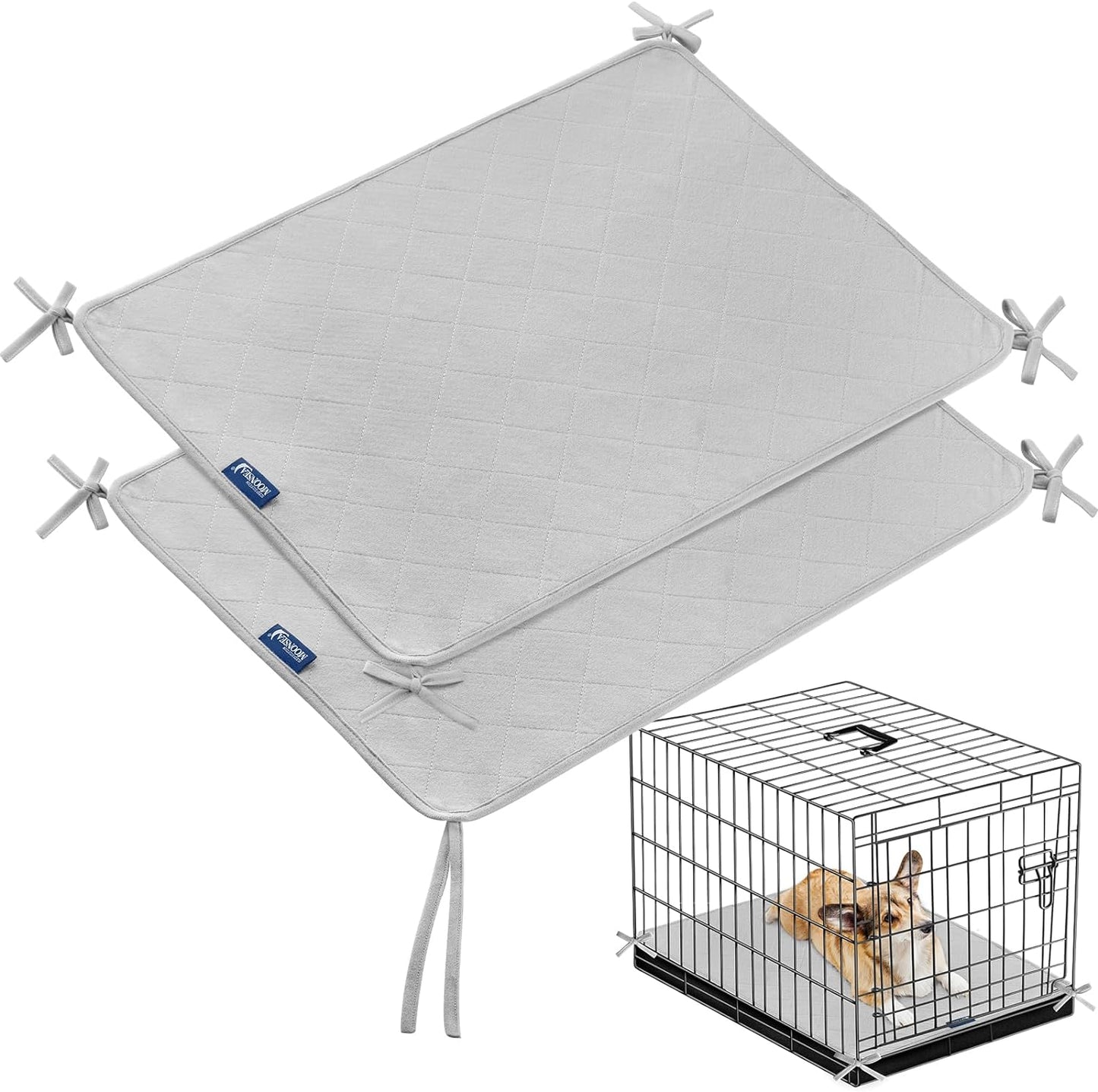 Waterproof Dog Crate Mat with Rope, Non-Slip Training Pads for Dogs, 2 Pack-Moonsea Bedding