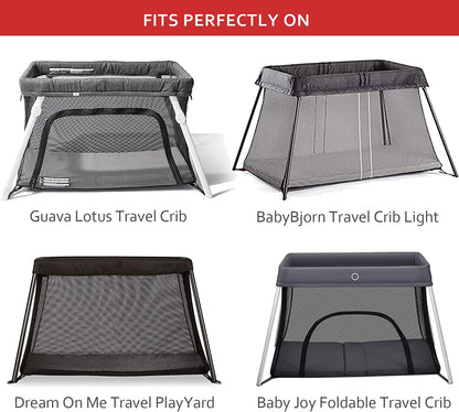 Travel Crib Sheet - 100% Organic Cotton, Fits Guava Lotus, Baby Bjorn, Dream on Me Travel Crib Light Playard, Navy
