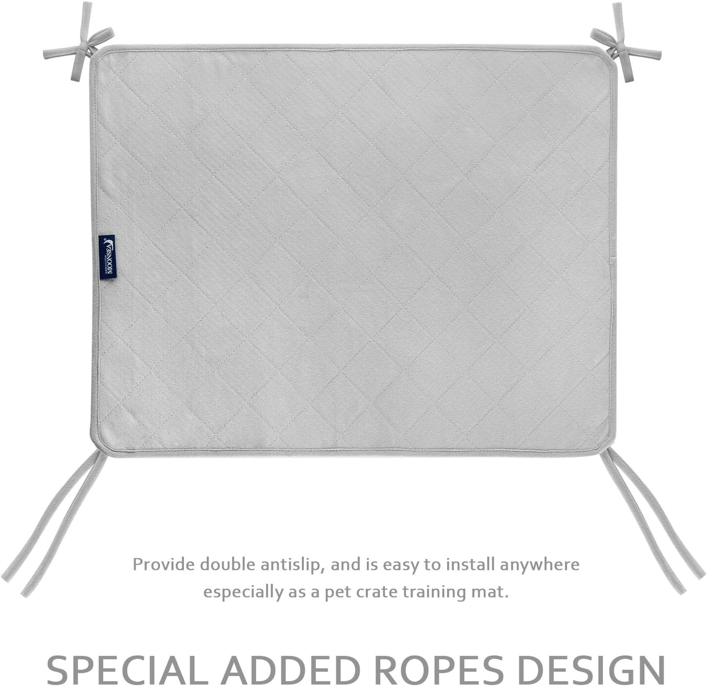 Waterproof Dog Crate Mat with Rope, Non-Slip Training Pads for Dogs,  2 Pack
