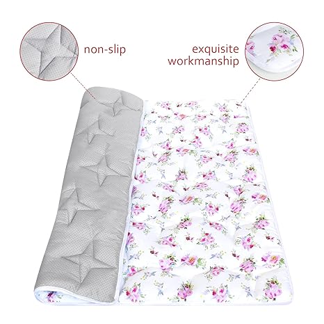 Baby Play Mat | Playpen Mat - Large Padded Tummy Time Activity Mat for Infant & Toddler, Floral