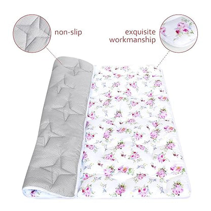 Baby Play Mat | Playpen Mat - Large Padded Tummy Time Activity Mat for Infant & Toddler, Floral