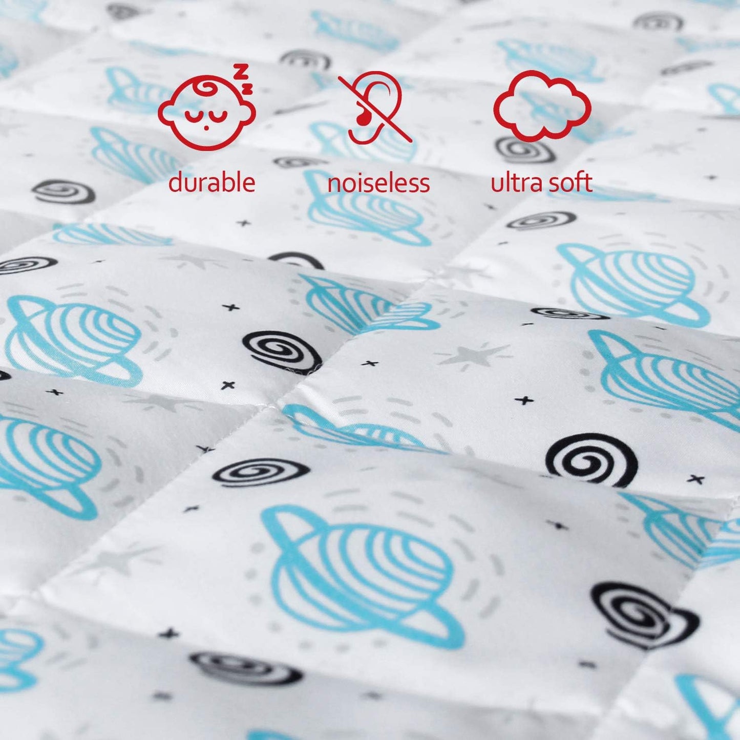 Pack n Play Sheet Quilted | Mini Crib Sheet - Pack and Play Mattress Pad Cover, Ultra-Soft Microfiber, Fits Graco Pack and Play, Planet