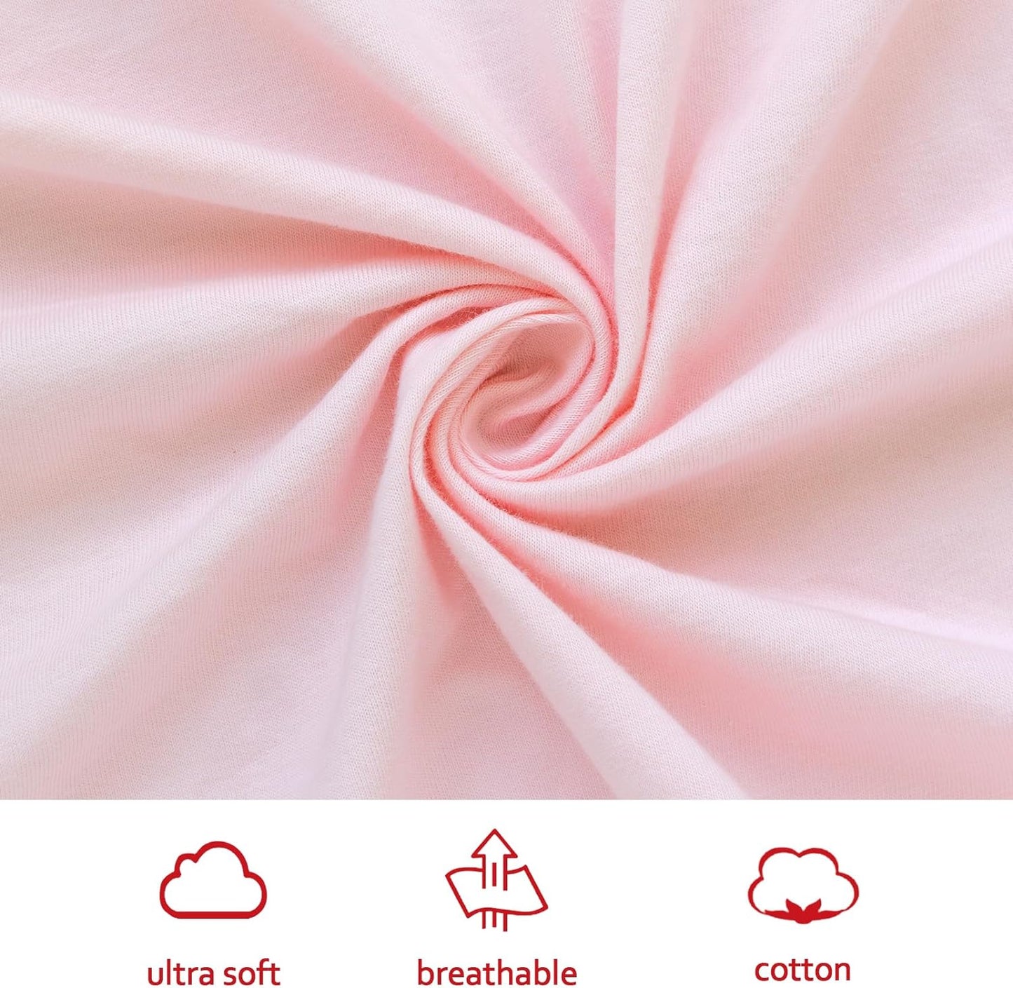 Travel Crib Sheet - 100% Organic Cotton, Fits Guava Lotus, Baby Bjorn, Dream on Me Travel Crib Light Playard, Pink