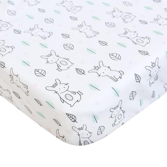 Pack n Play Sheet | Mini Crib Sheet - 2 Pack, Ultra-Soft Microfiber, Fits Graco Pack and Play, Bunny-Moonsea Bedding