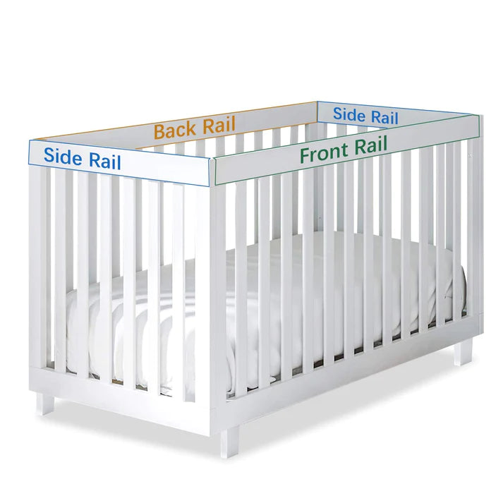 3 Piece Crib Rail Cover- Set from Chewing, Grey & White