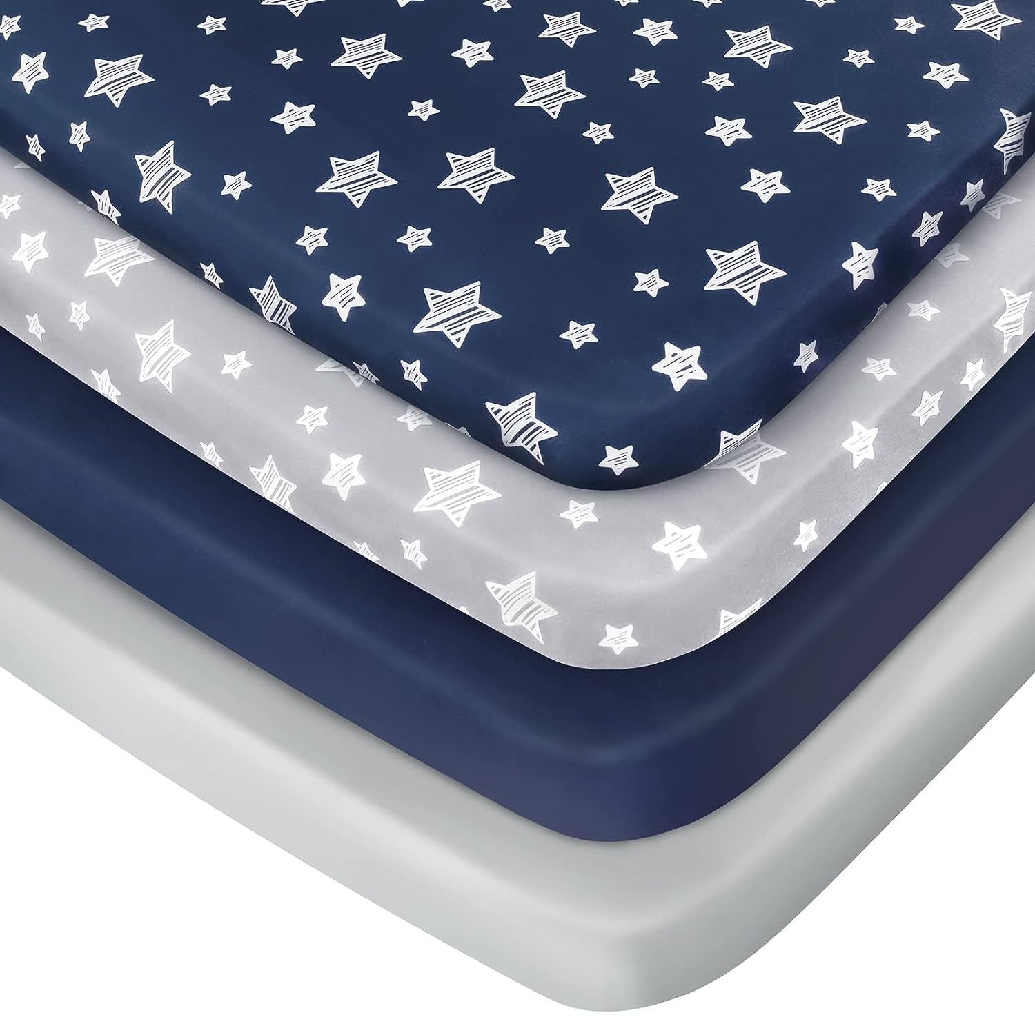 Pack n Play Sheet | Mini Crib Sheet - 4 Pack, Ultra-Soft Microfiber, Fits Graco Pack and Play-Moonsea Bedding