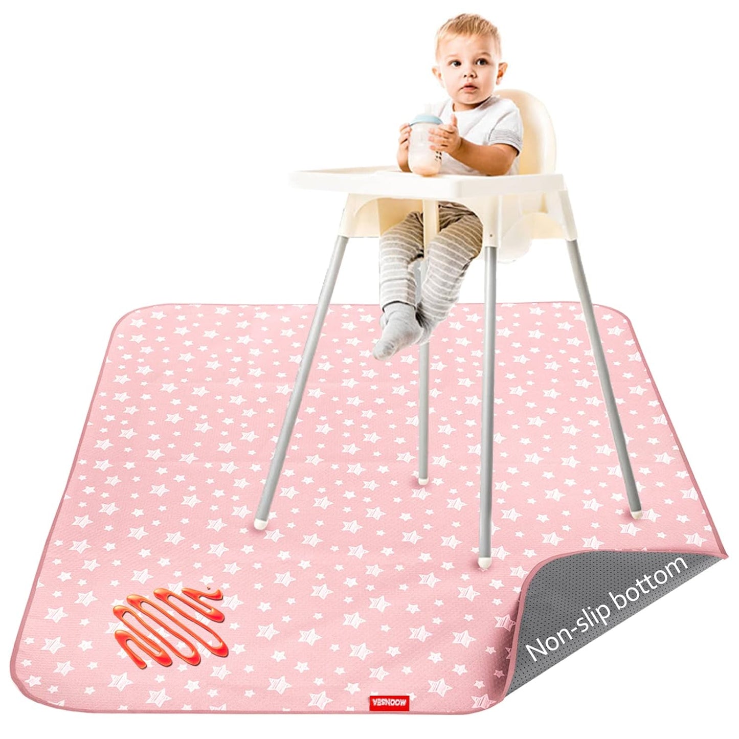Splat Mat, for Under High Chair Mat, Mealtime Baby Art/Crafts/Playtime, Anti Slip, Waterproof, 42x46