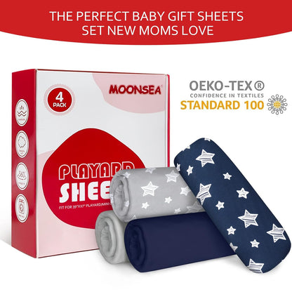 Pack n Play Sheet | Mini Crib Sheet - 4 Pack, Ultra-Soft Microfiber, Fits Graco Pack and Play