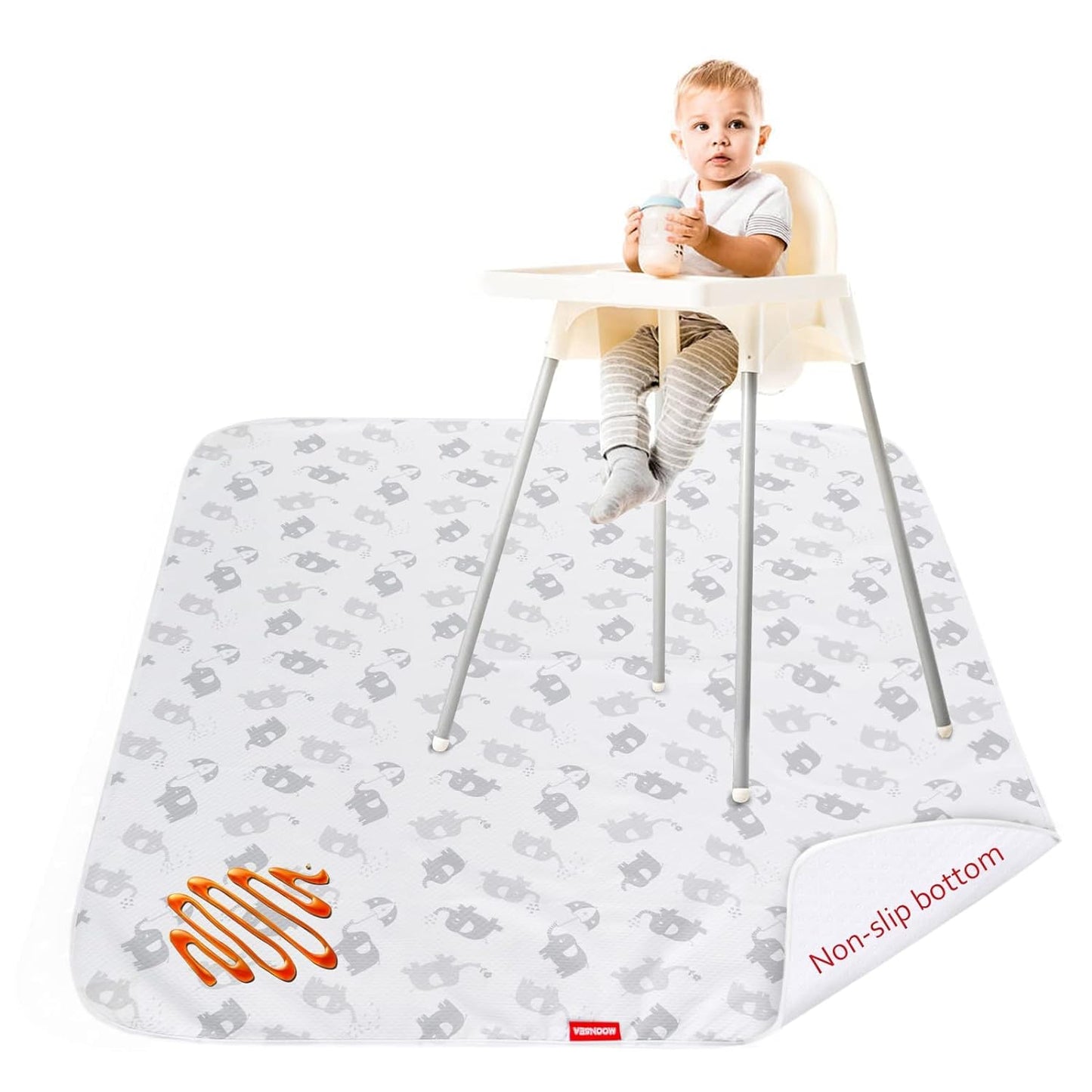 Splat Mat, for Under High Chair Mat, Mealtime Baby Art/Crafts/Playtime, Anti Slip, Waterproof, 42x46