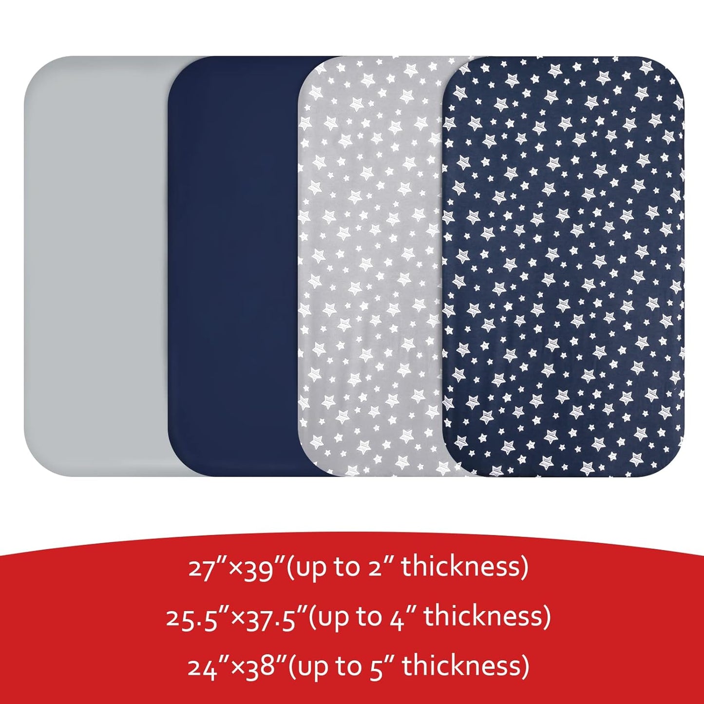 Pack n Play Sheet | Mini Crib Sheet - 4 Pack, Ultra-Soft Microfiber, Fits Graco Pack and Play