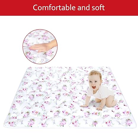 Baby Play Mat | Playpen Mat - Large Padded Tummy Time Activity Mat for Infant & Toddler, Floral