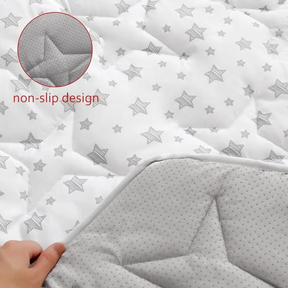 Baby Play Mat | Hexagon Playpen Mat - Compatible with POP 'N GO Baby Playpen, White Star