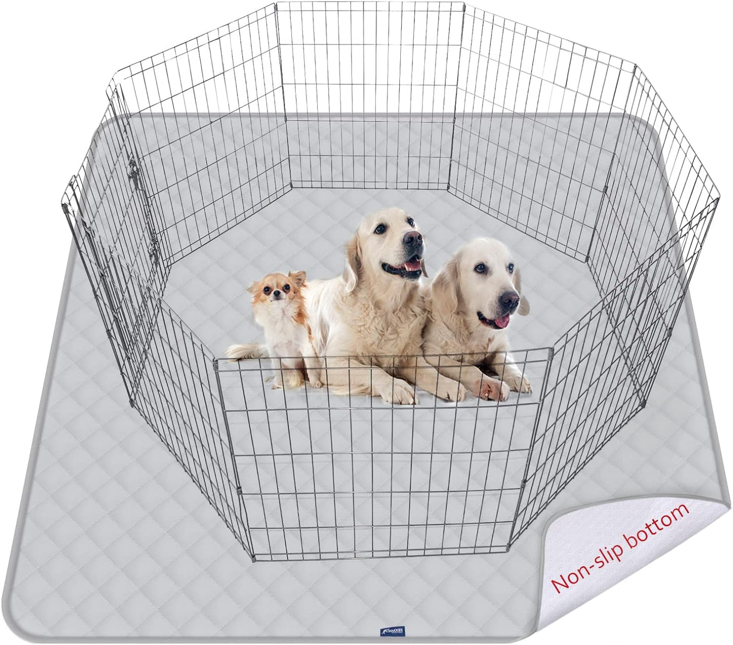 Dog Pee Pads , Waterproof Dog Pads, Non-Slip Whelping Pads, Grey