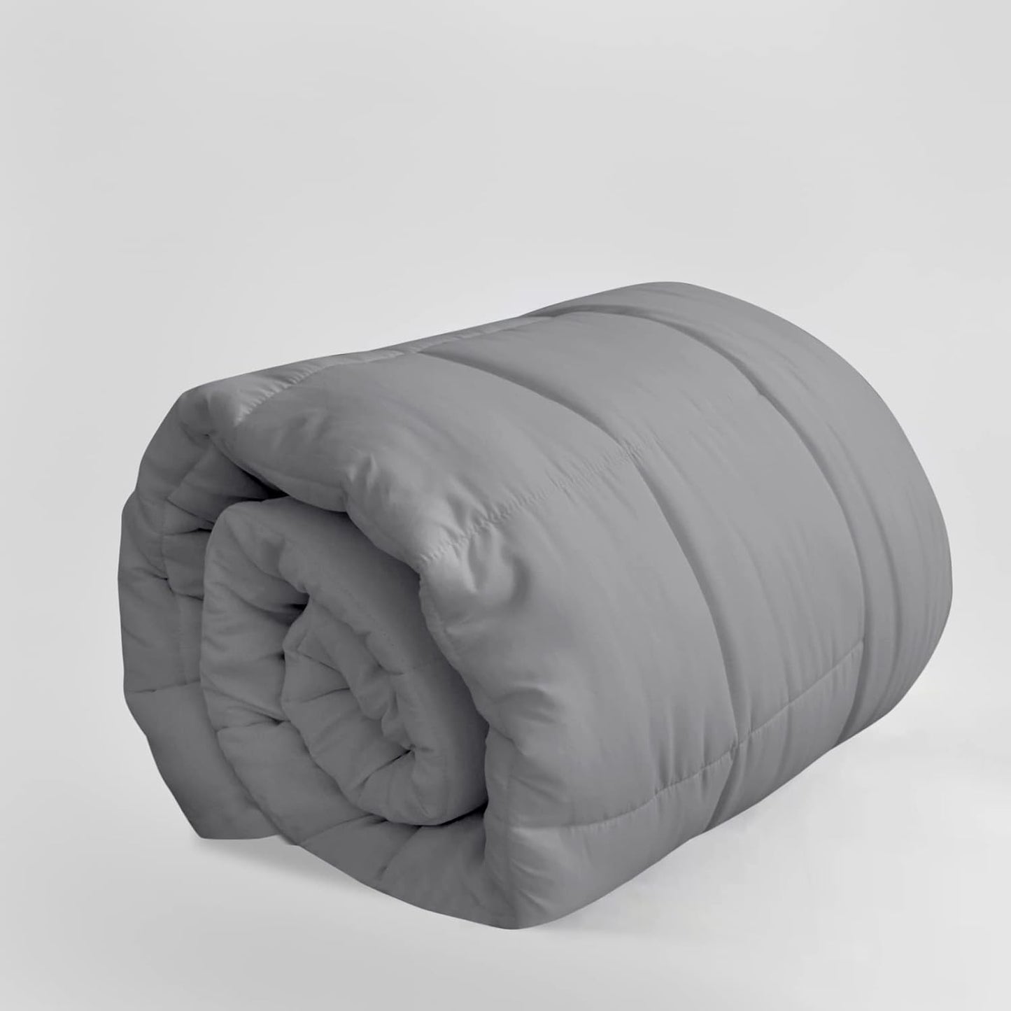 Alternative Comforter, Quilted Comforter with Corner Tab, All Season, Lightweight Medium Warmth, Plush Siliconized Fiber Filling, Grey