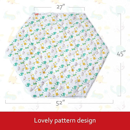 Baby Play Mat | Hexagon Playpen Mat - 52" x 45", Padded and Non-Slip Activity Mat for Infant & Toddler, Dinosaur