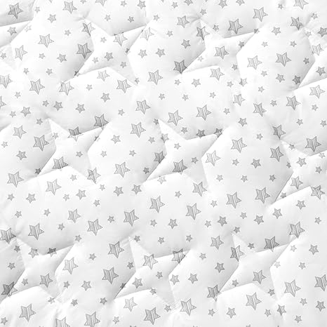 Baby Play Mat | Playpen Mat - Large Padded Tummy Time Activity Mat for Infant & Toddler, White Star