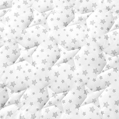 Baby Play Mat | Playpen Mat - Large Padded Tummy Time Activity Mat for Infant & Toddler, White Star