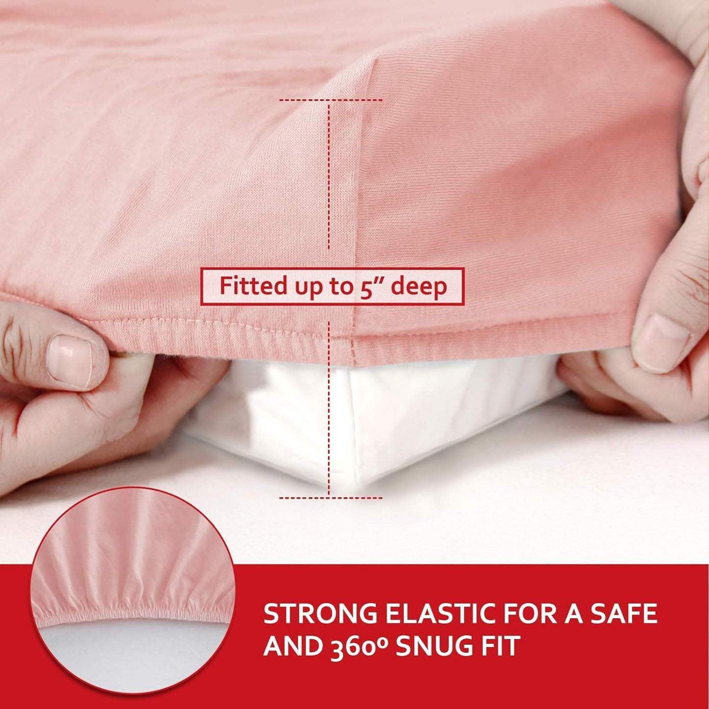 Pack n Play Sheet | Mini Crib Sheet - 100% Organic Cotton, Fits Graco Pack and Play, Pink