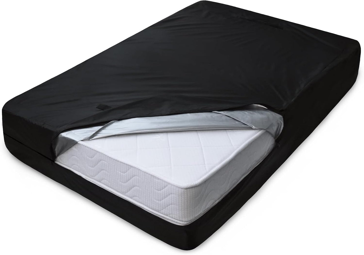 Heavy Duty Waterproof Mattress Bag for Moving & Storage with 4 Handles, Double Zippers & Adjustable Straps, Reusable Cover