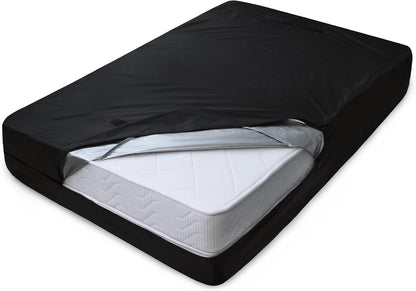 Heavy Duty Waterproof Mattress Bag for Moving & Storage with 4 Handles, Double Zippers & Adjustable Straps, Reusable Cover