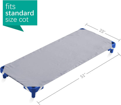 Daycare Cot Sheets for Preschool, Soft Microfiber Fitted Cot Covers with Elastic Straps for Toddler Nap Time