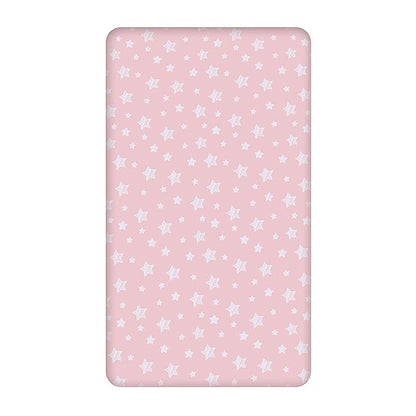Crib Sheets - Fit For Standard Crib, Microfiber, Pink Star