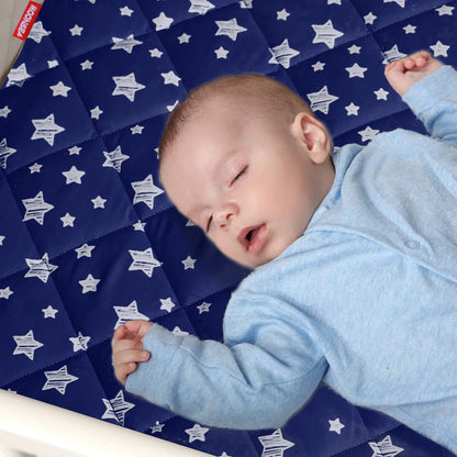 Pack n Play Sheet Quilted | Mini Crib Sheet - Pack and Play Mattress Pad Cover, Ultra-Soft Microfiber, Fits Graco Pack and Play, Navy Star