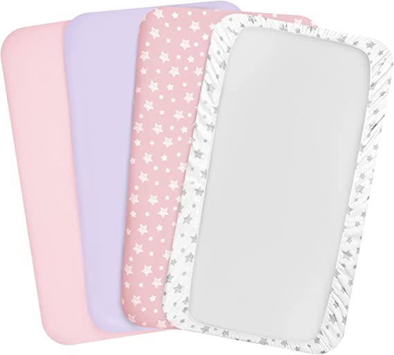 Pack and Play Sheets, Compatible with Graco Pack n Play, 4Pack, Microfiber