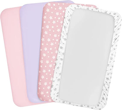 Pack and Play Sheets, Compatible with Graco Pack n Play, 4Pack, Microfiber