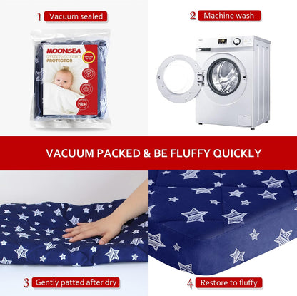 Pack n Play Sheet Quilted | Mini Crib Sheet - Pack and Play Mattress Pad Cover, Ultra-Soft Microfiber, Fits Graco Pack and Play, Navy Star