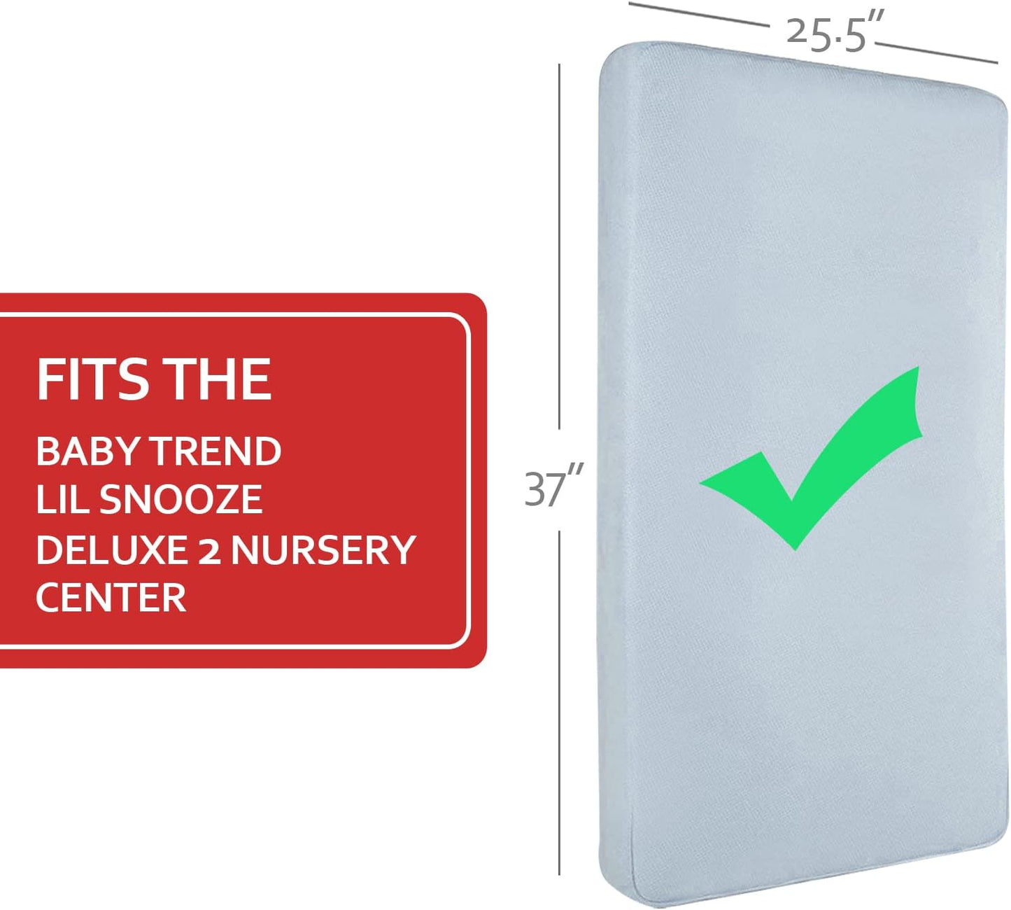 Pack N Play Mattress Pad Cover/ Protector - Ultra-Soft Microfiber, Waterproof, White (for Baby Trend Lil Snooze Deluxe 2 Nursery Center)